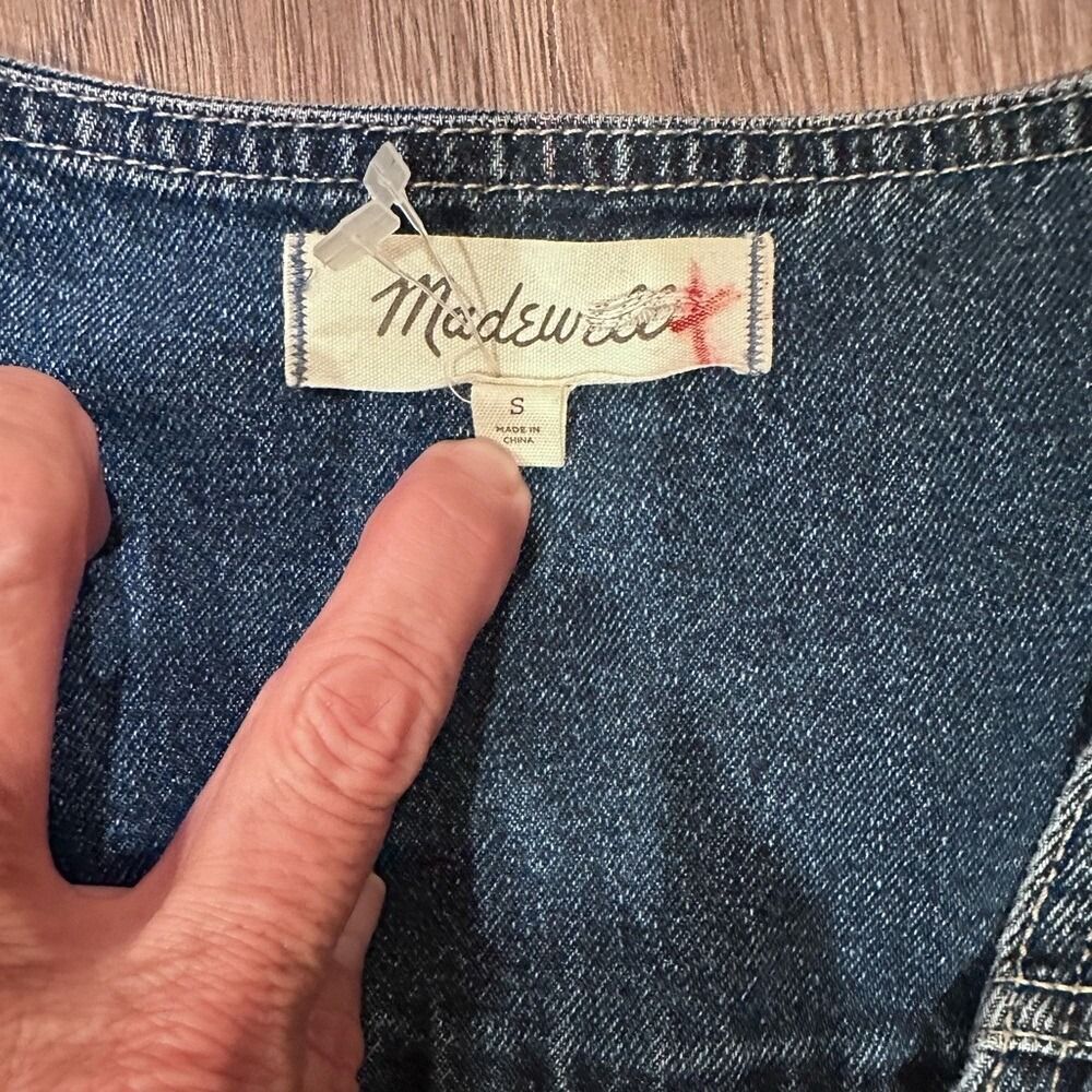 MADEWELL SMALL WOMENS Denim Jumpsuit with Front Zipper - Picture 8 of 12
